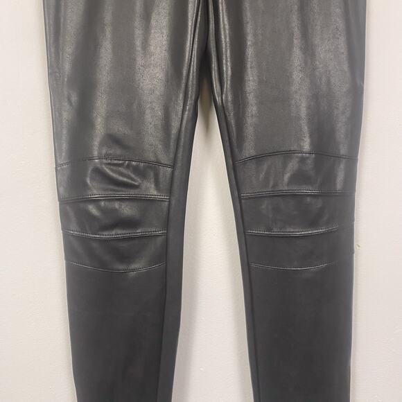 David Lerner Vegan Leather Moto Leggings Black Small - Picture 2 of 6